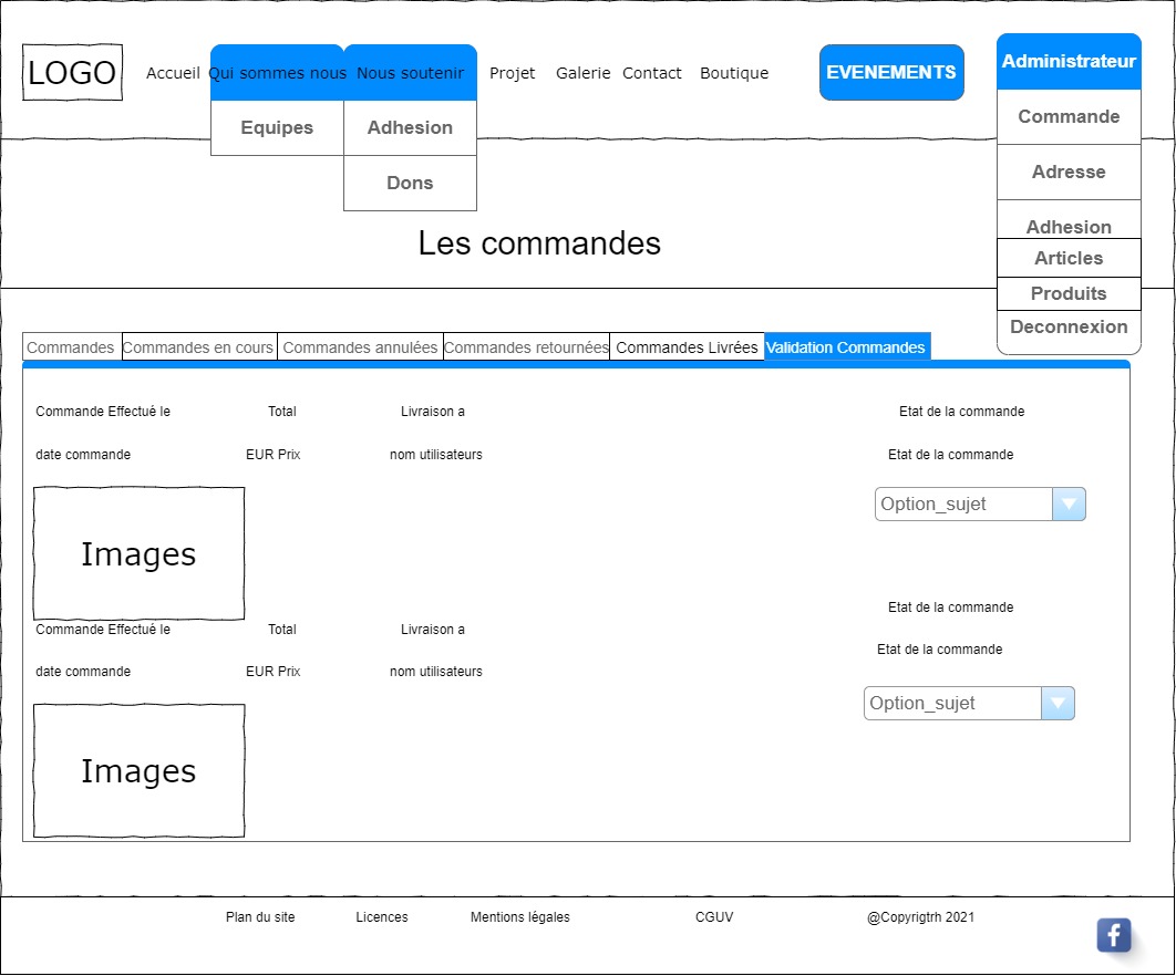 maquette site too cooleur-Page Dashboard administrateur_Validation_commandes